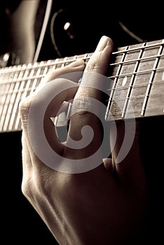 Musician playing guitar