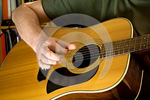 Musician playing guitar