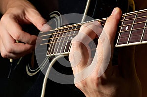 Musician playing guitar
