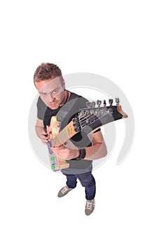 Musician playing a guitar