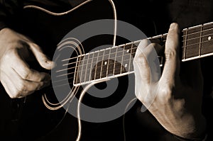 Musician playing guitar