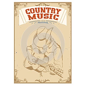 Musician playing guitar.Country music festival background for te