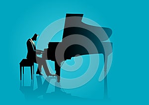 Musician playing piano
