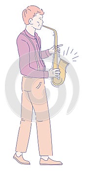 Musician playing saxophone jazz music concert musical instrument