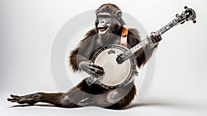 Musician with Instrument and Headphones on White Background generated by AI tool