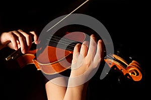 Musician playing violin photo