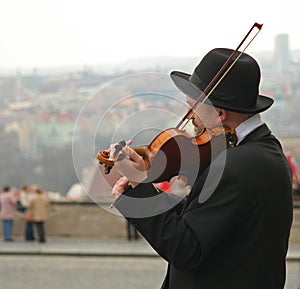 Musician playing the violin