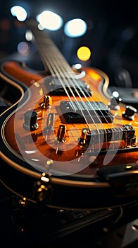 A musician\'s close-up: Bass strings resonate in the heart of the studio.