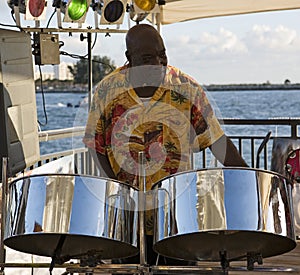 Musician On Steel Drums photo