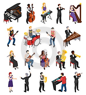 Musicians Isometric People