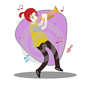 Musicians Jazz group ,Play guitar,Saxophoneist;trumpet player; guitarist, drummer, solo guitarist, bassist. Jazz band.Vector illus