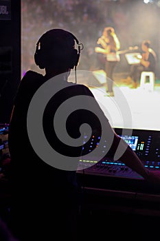 Musicians, operator and console