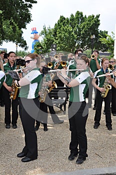 WASHINGTON, D.C. - JULY 4, 2017: musicians-participants of the 2017 National Independence Day Parade July 4, 2017 in Washington, D