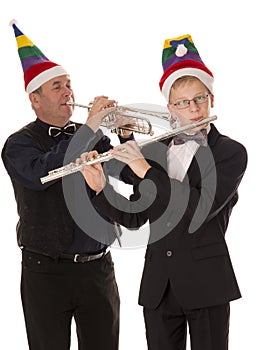 musicians play music for Christmas