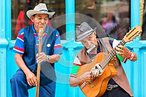 Musicians playing traditional music in Old Havana