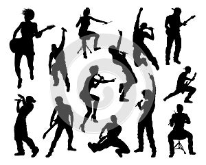 Musicians Rock Pop Band Silhouettes