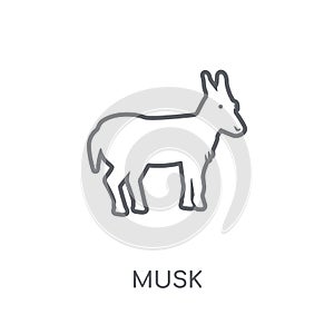 Musk linear icon. Modern outline Musk logo concept on white back