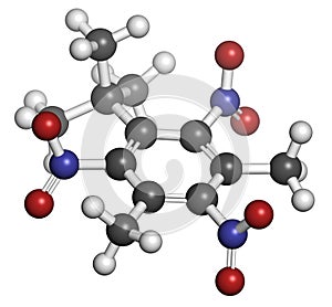 Musk xylene molecule. Highly persistent and bioaccumulative pollutant used as a synthetic musk fragrance.