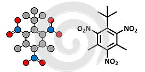 Musk xylene molecule. Highly persistent and bioaccumulative pollutant used as a synthetic musk fragrance