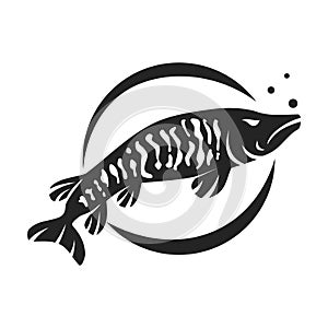 Muskellunge Fish Logo template Isolated. Brand Identity. Icon Abstract Vector graphic photo