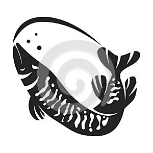 Muskellunge Fish Logo template Isolated. Brand Identity. Icon Abstract Vector graphic photo