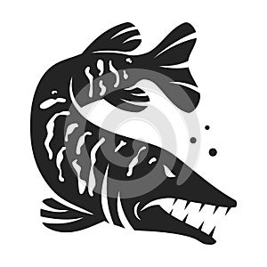 Muskellunge Fish Logo template Isolated. Brand Identity. Icon Abstract Vector graphic photo