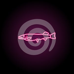 Muskellunge neon icon. Simple thin line, outline vector of fish icons for ui and ux, website or mobile application photo