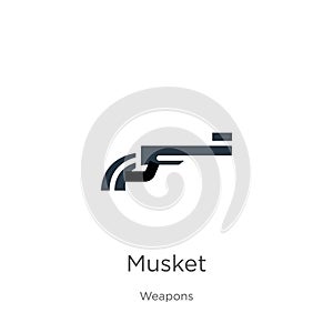 Musket icon vector. Trendy flat musket icon from weapons collection isolated on white background. Vector illustration can be used
