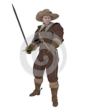 Musketeer with sword photo