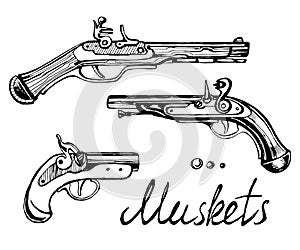 Muskets set different guns photo