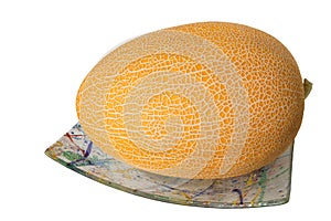 The muskmelon on the plate