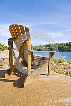 Muskoka Chair On a Big Rock photo