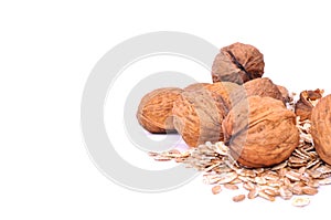 Musli and walnuts healty breakfast