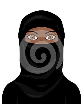 Muslim Afro Woman wearing a Niqab