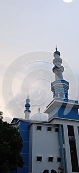 Muslim arabic building ornamen tower blue Sky photo