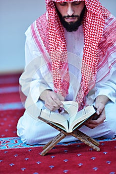 Muslim Arabic man praying