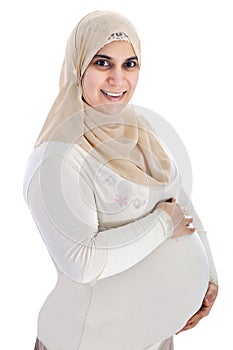 Muslim arabic pregnant woman