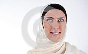 Muslim Arabic woman portrait smile