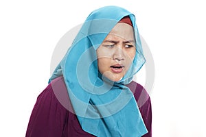 Muslim Businesswoman Hearing Gesture