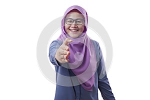 Muslim Businesswoman Offering Hand Shake