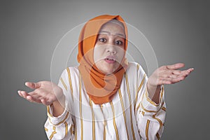 Muslim Businesswoman shows Denial or Refusal Gesture