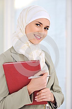 Muslim Caucasian female student