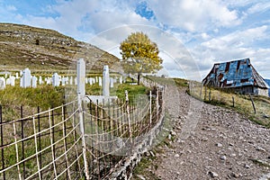 Muslim cemetery in Lukomir,Bosnia