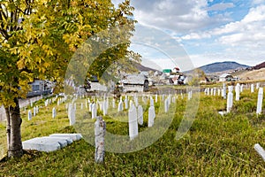 Muslim cemetery in Lukomir,Bosnia