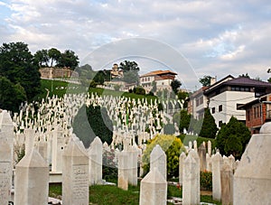 muslim cemetery in sarajevo, the capital city of Bosnia and Herzegovina