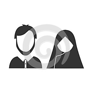 Muslim couple vector illustration with siluet style photo