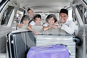 Muslim family and kids holiday trip