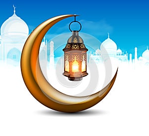 Muslim feast of the holy month of Ramadan. 3D vector. High detailed realistic illustration