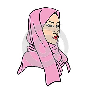 Muslim Girl Character Design in Hijab Vector illustration
