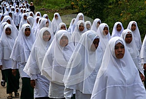 Muslim girls procession